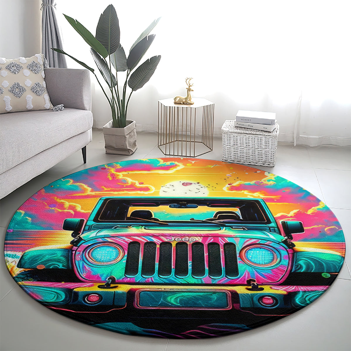 Beach Jeep Round Carpet The Best Grandmas Drive Jeeps