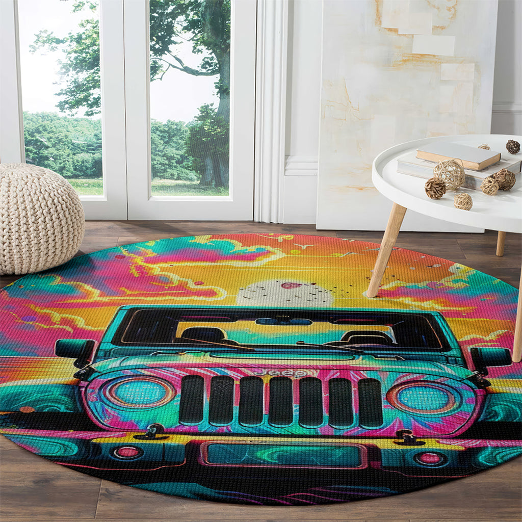 Beach Jeep Round Carpet The Best Grandmas Drive Jeeps