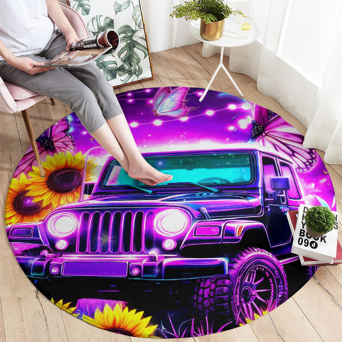 Buffterfly Jeep Round Carpet The Best Grandmas Drive Jeeps