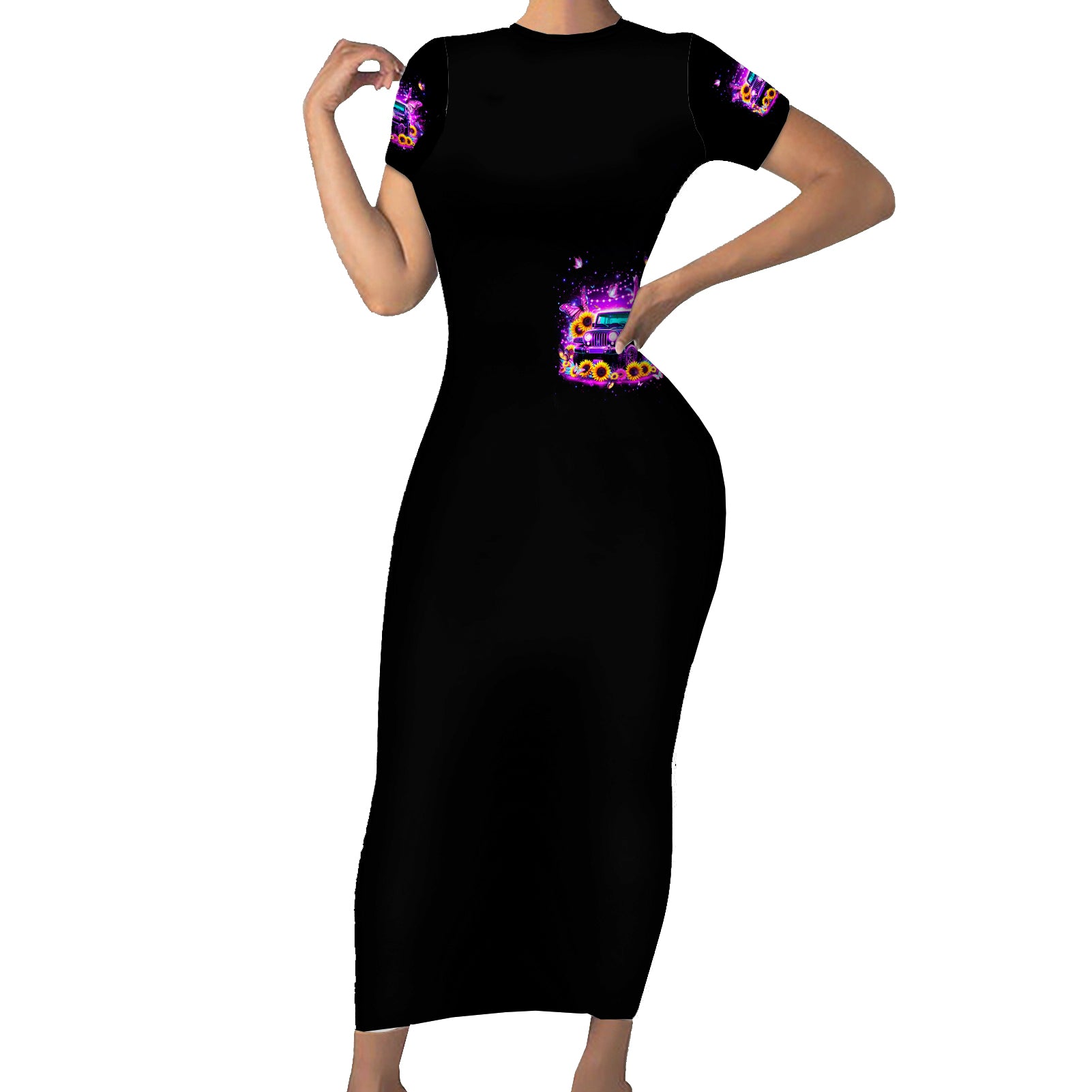 Buffterfly Jeep Short Sleeve Bodycon Dress The Best Grandmas Drive Jeeps