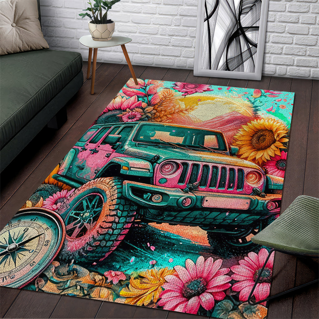 Flower Jeep Area Rug The Best Moms Drive Jeeps