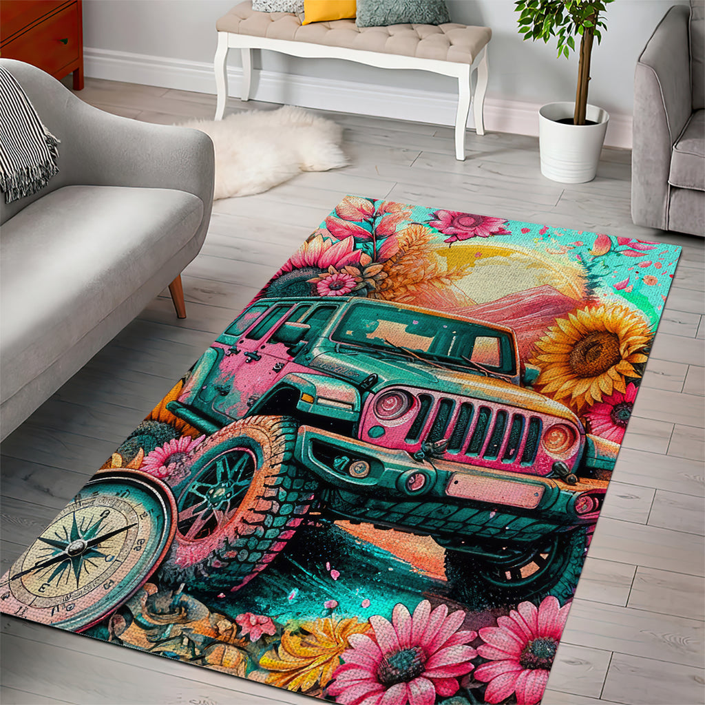 Flower Jeep Area Rug The Best Moms Drive Jeeps
