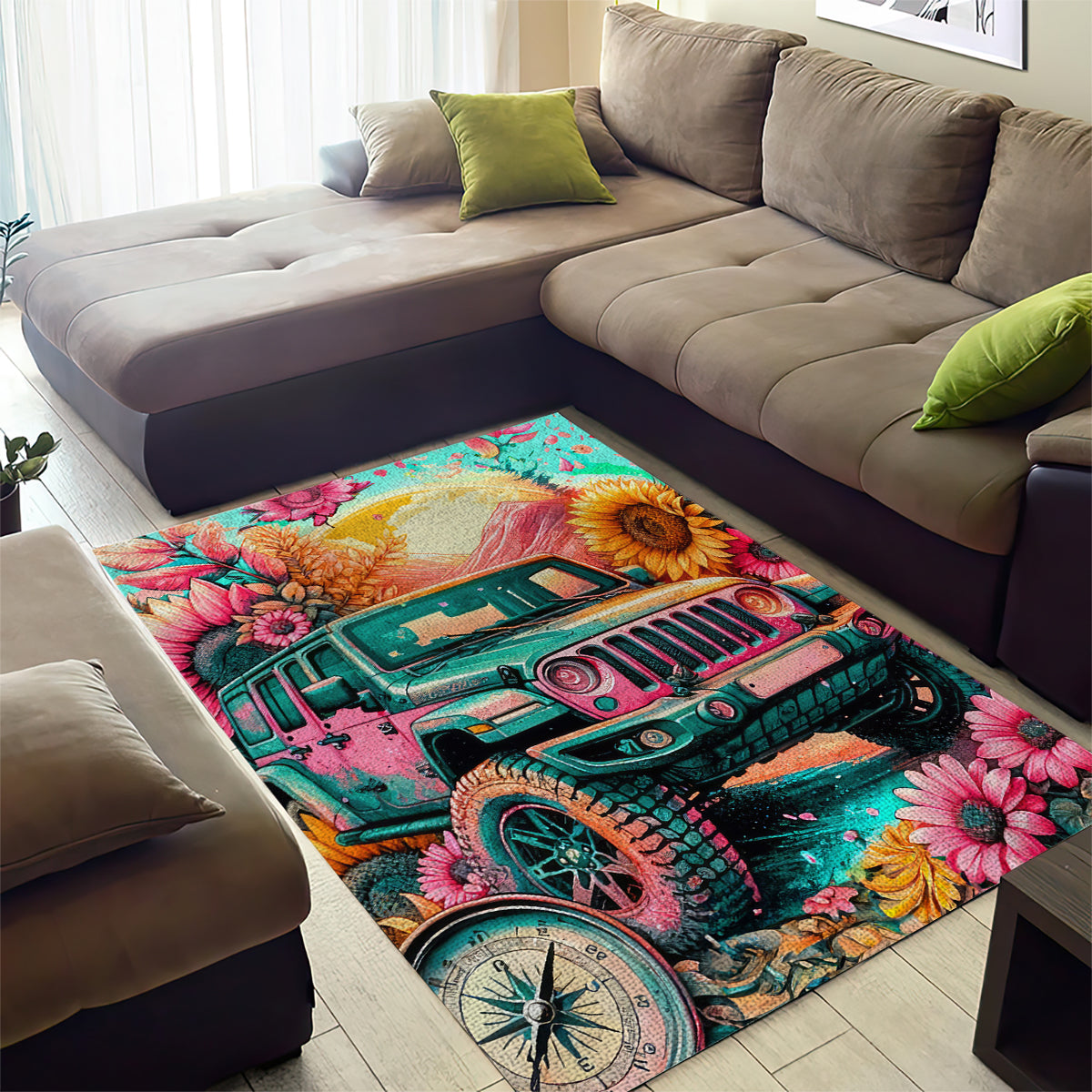 Flower Jeep Area Rug The Best Moms Drive Jeeps
