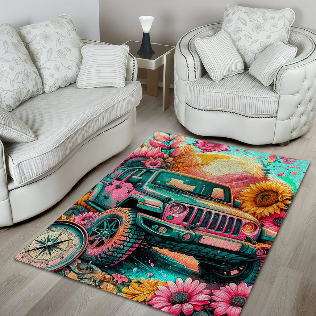 Flower Jeep Area Rug The Best Moms Drive Jeeps