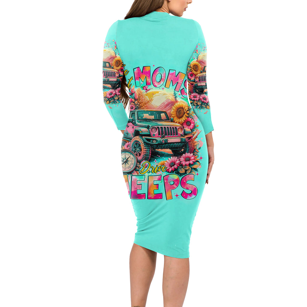 Flower Jeep Long Sleeve Bodycon Dress The Best Moms Drive Jeeps