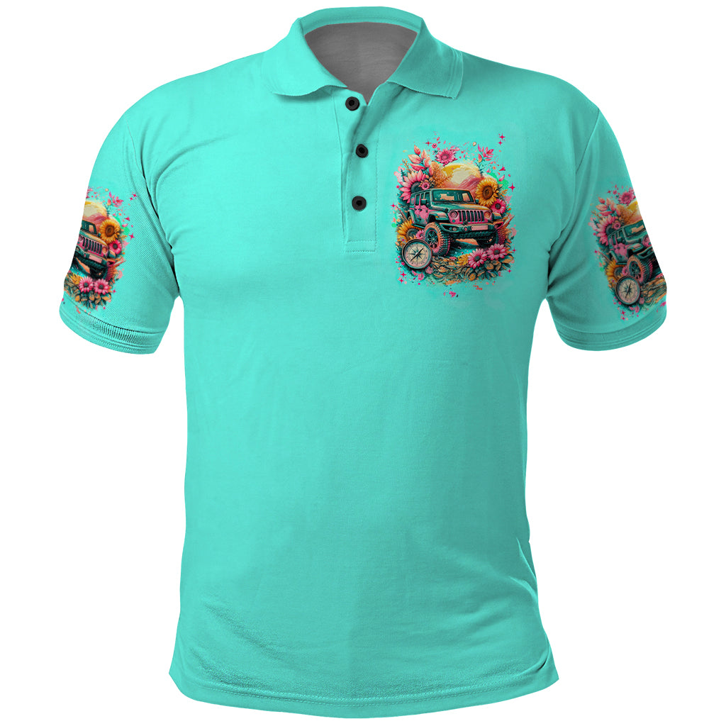 Flower Jeep Polo Shirt The Best Moms Drive Jeeps
