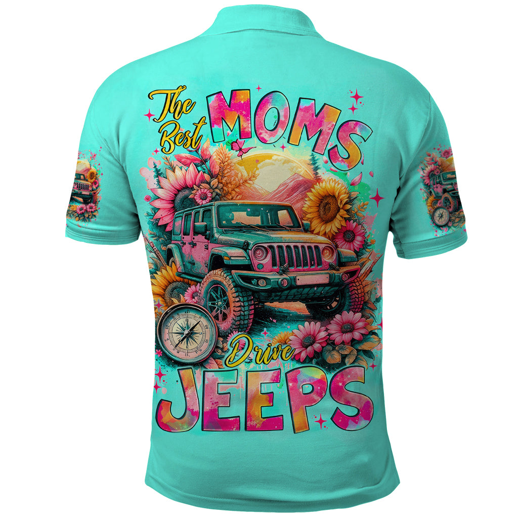 Flower Jeep Polo Shirt The Best Moms Drive Jeeps