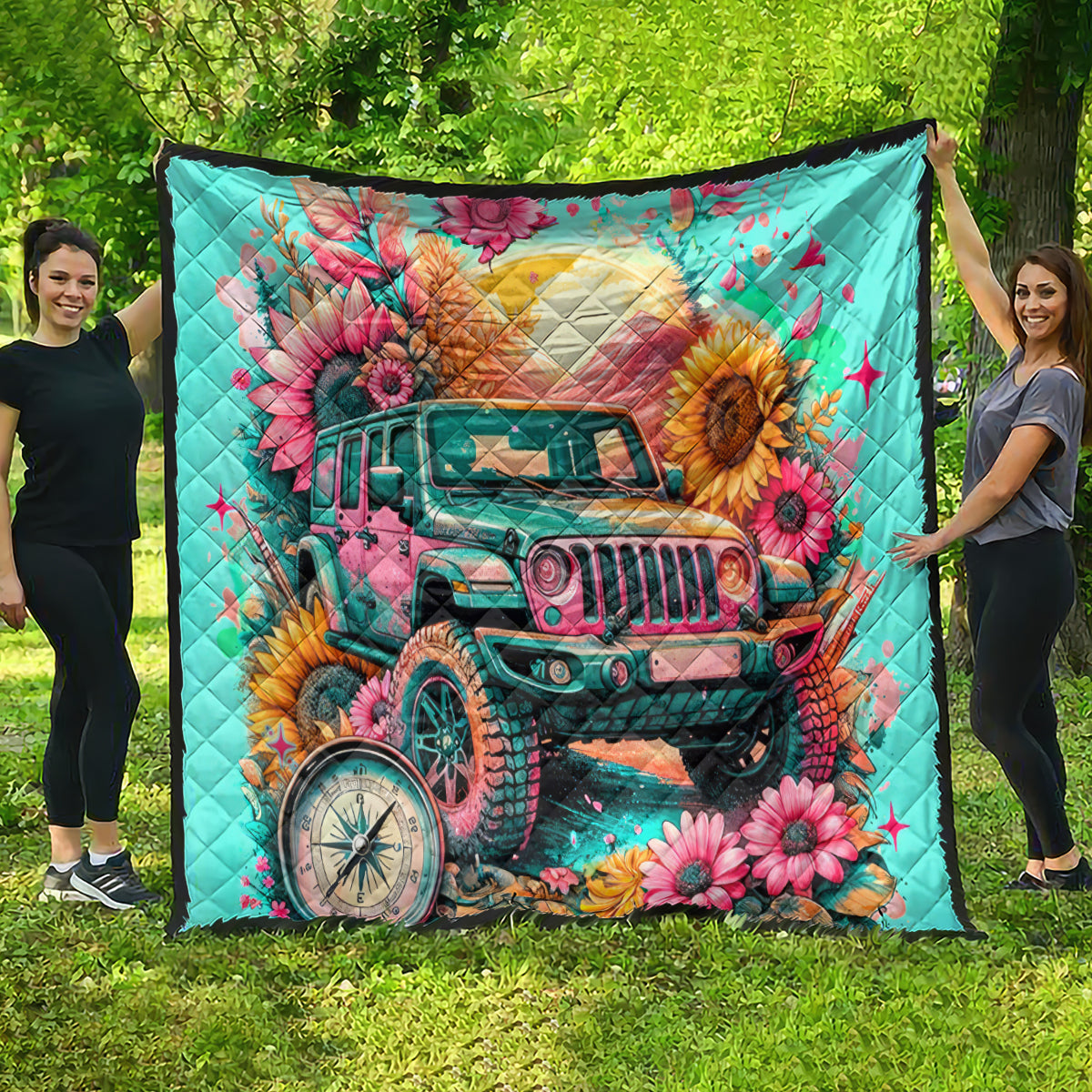 Flower Jeep Quilt The Best Moms Drive Jeeps
