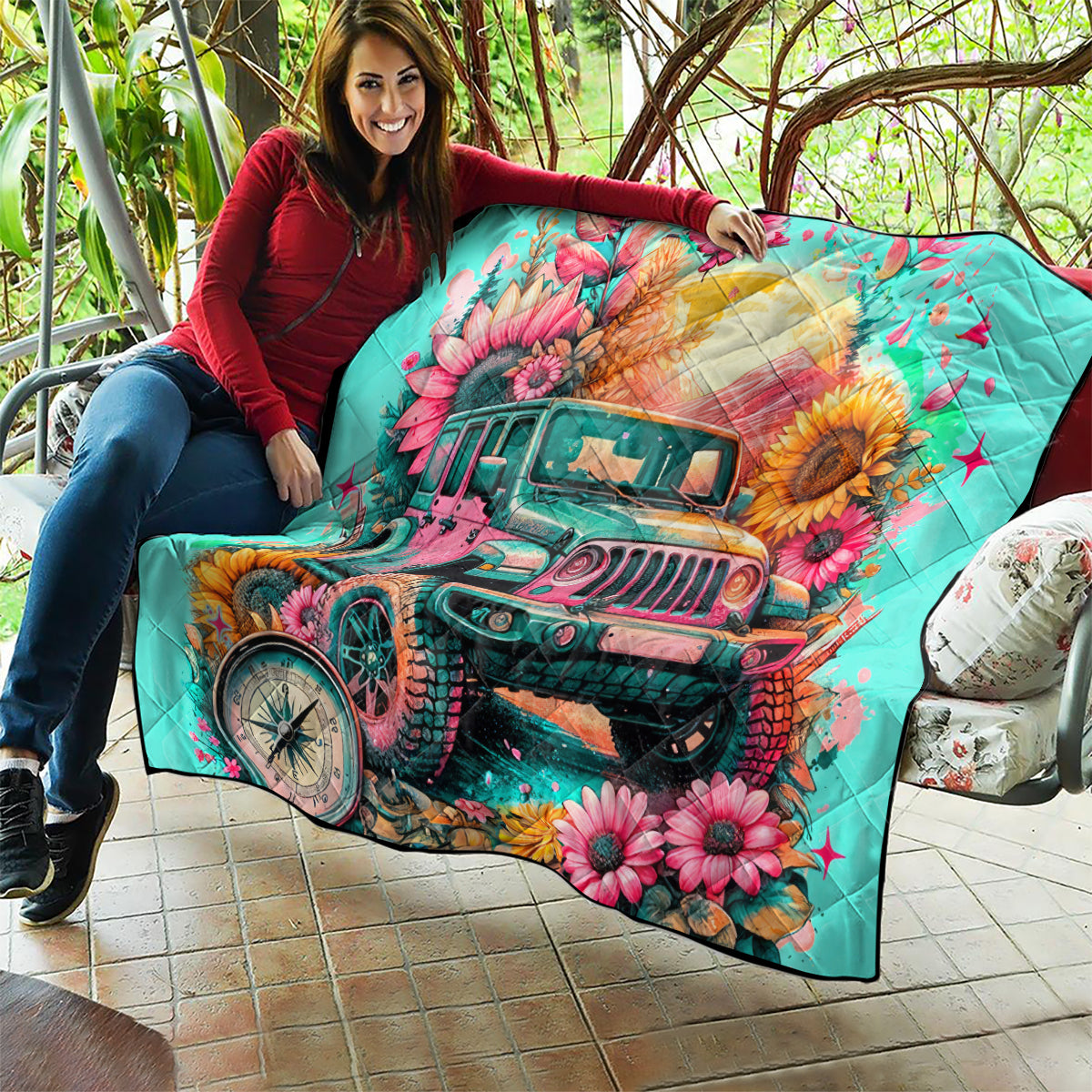 Flower Jeep Quilt The Best Moms Drive Jeeps