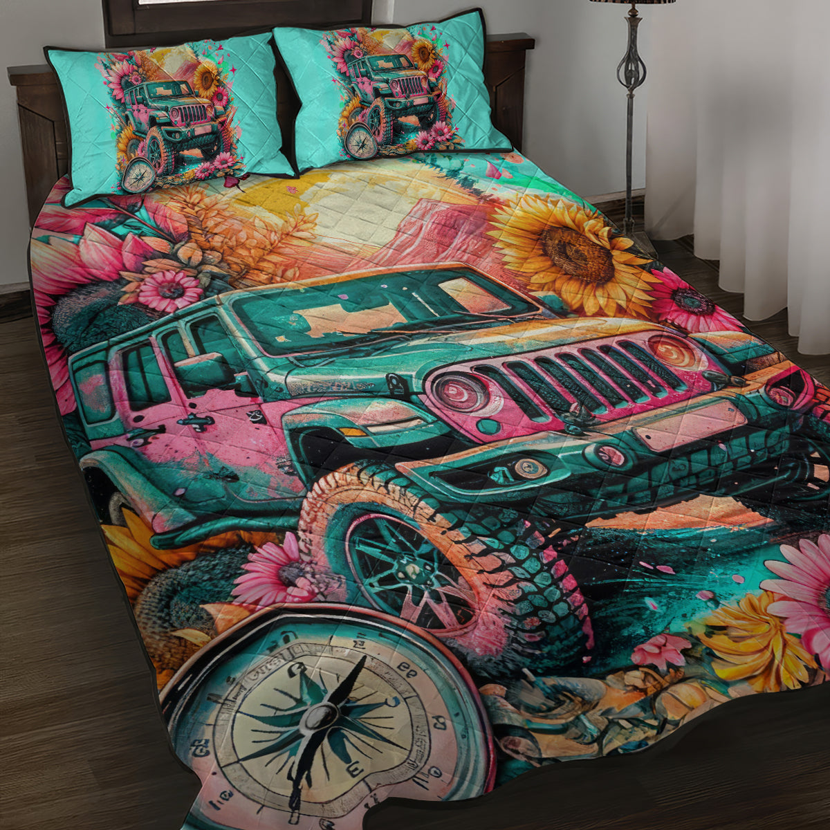 Flower Jeep Quilt Bed Set The Best Moms Drive Jeeps