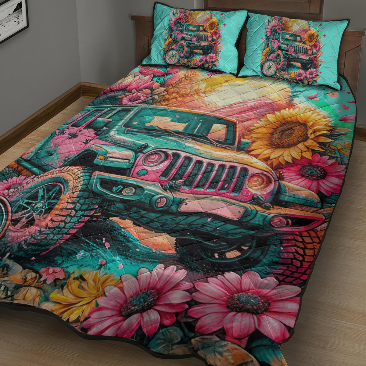 Flower Jeep Quilt Bed Set The Best Moms Drive Jeeps