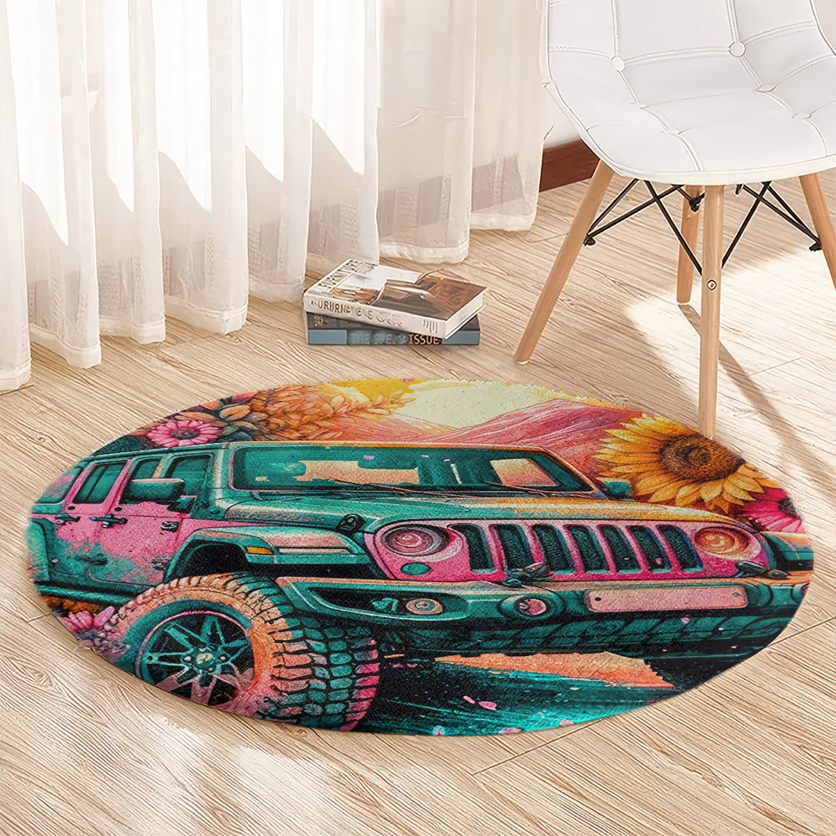 Flower Jeep Round Carpet The Best Moms Drive Jeeps