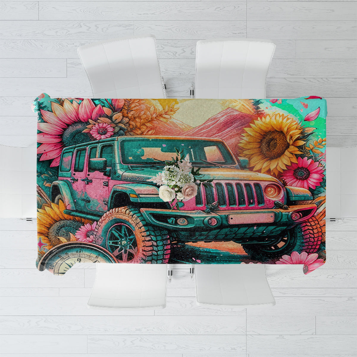Flower Jeep Tablecloth The Best Moms Drive Jeeps