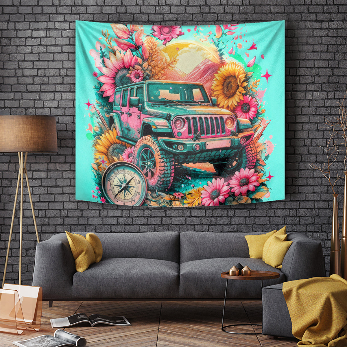 Flower Jeep Tapestry The Best Moms Drive Jeeps