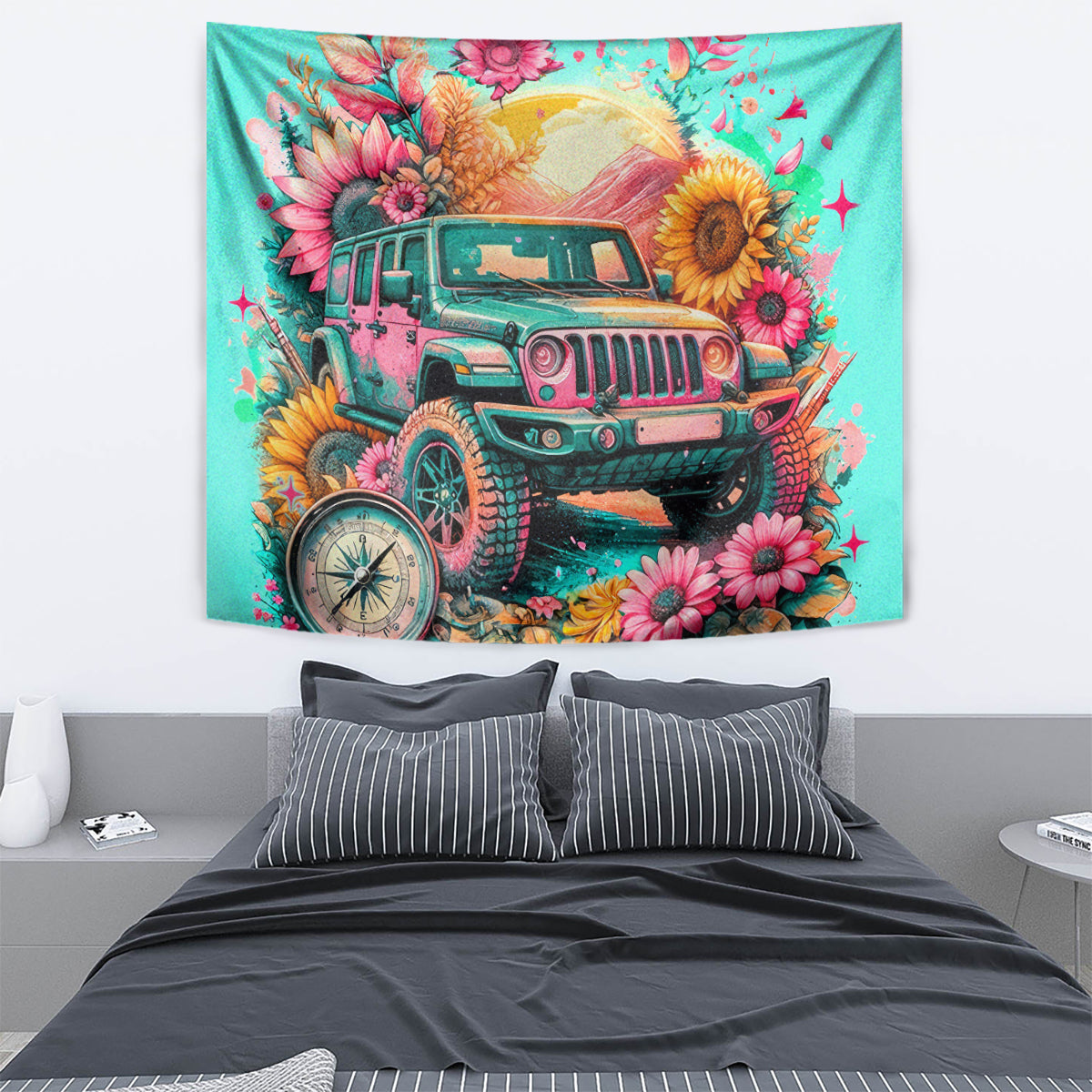 Flower Jeep Tapestry The Best Moms Drive Jeeps