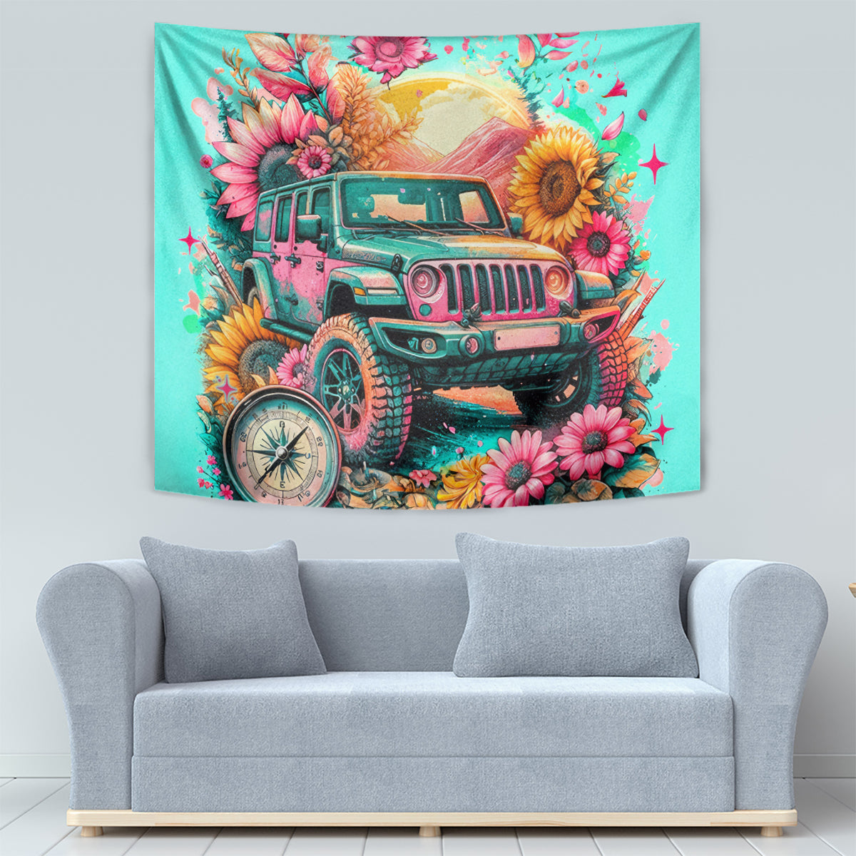 Flower Jeep Tapestry The Best Moms Drive Jeeps