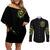 Doule Skull Couples Matching Off Shoulder Short Dress and Long Sleeve Button Shirt Angel To Some Demon To Most