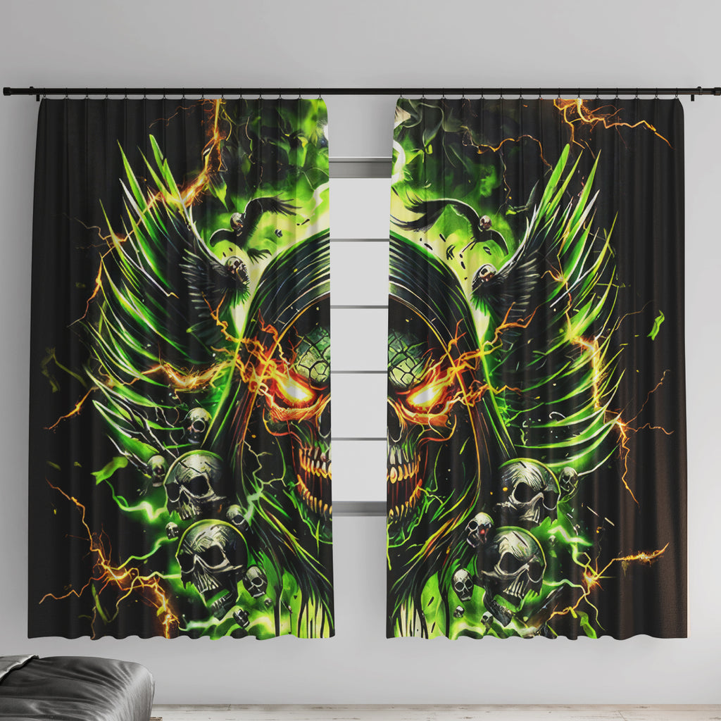 Doule Skull Window Curtain Angel To Some Demon To Most