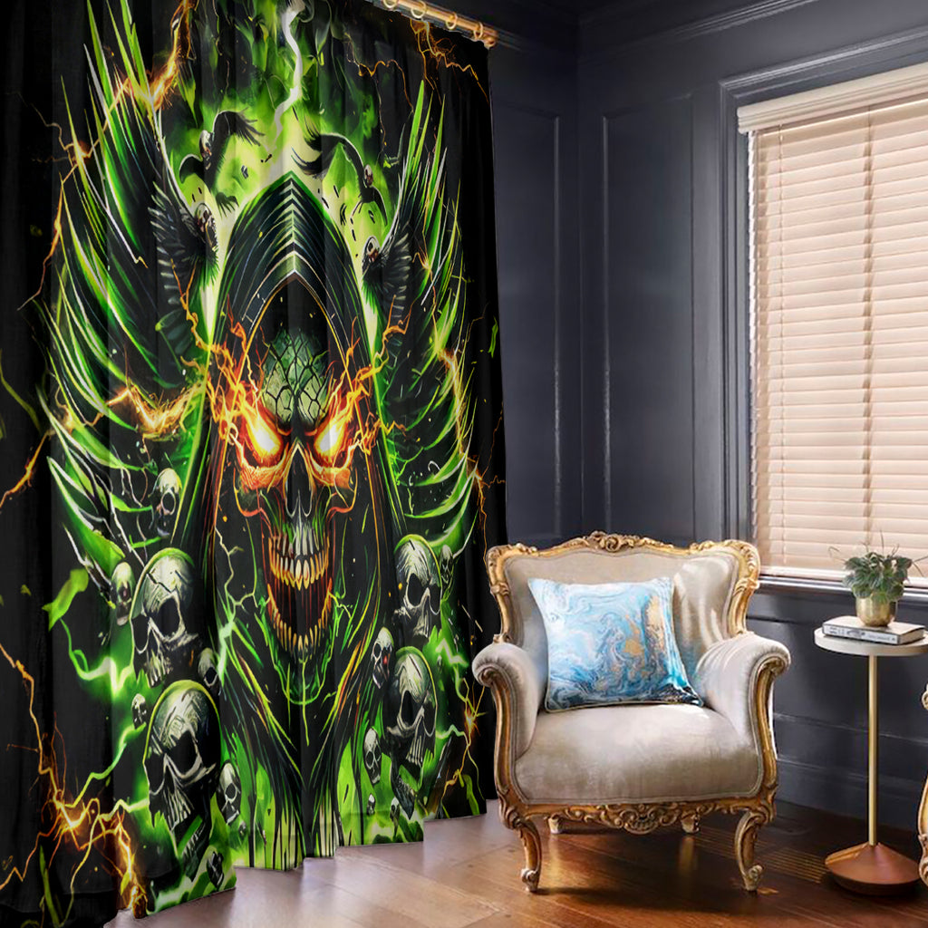 Doule Skull Window Curtain Angel To Some Demon To Most