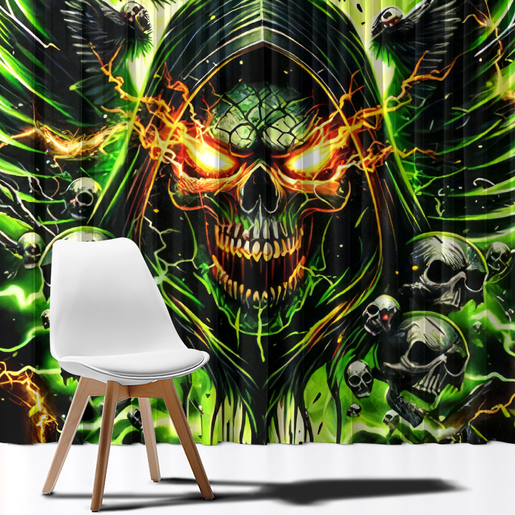 Doule Skull Window Curtain Angel To Some Demon To Most