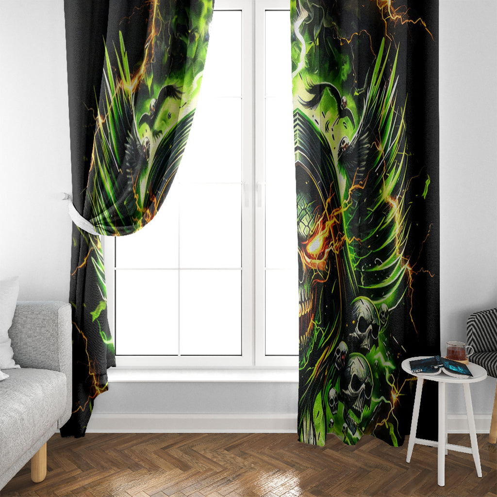 Doule Skull Window Curtain Angel To Some Demon To Most