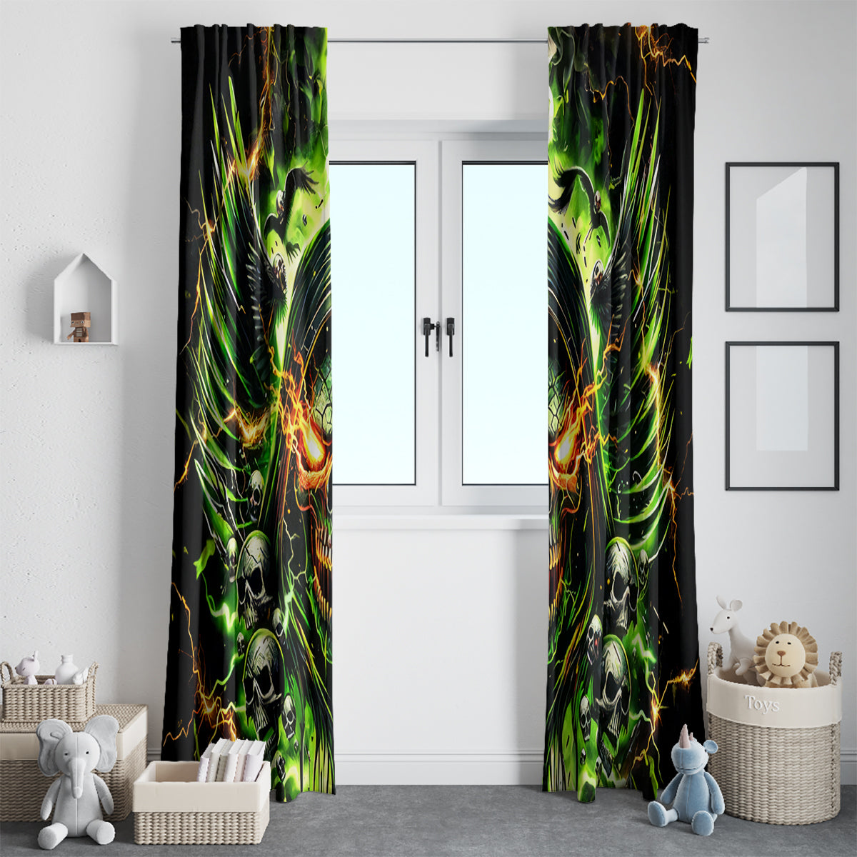Doule Skull Window Curtain Angel To Some Demon To Most