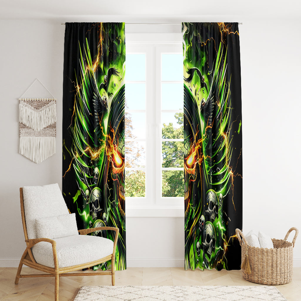 Doule Skull Window Curtain Angel To Some Demon To Most