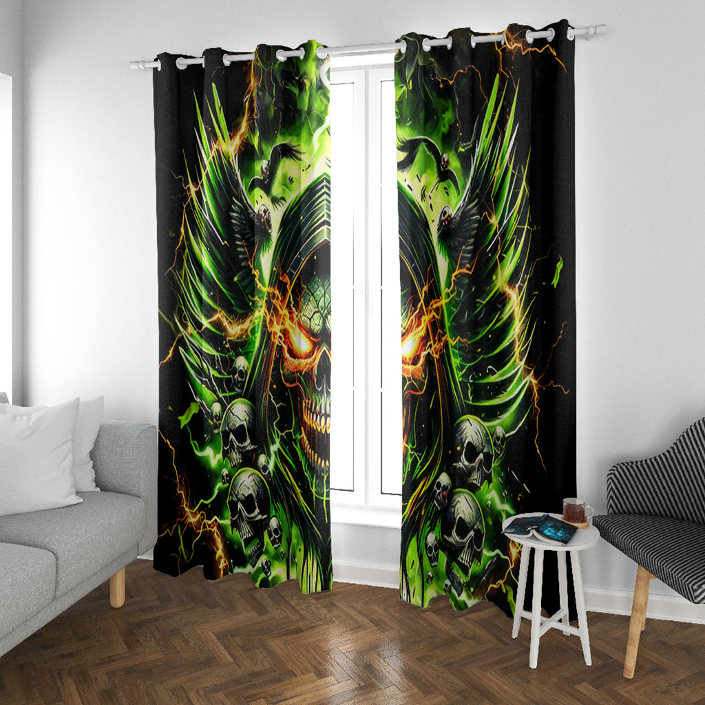 Doule Skull Window Curtain Angel To Some Demon To Most