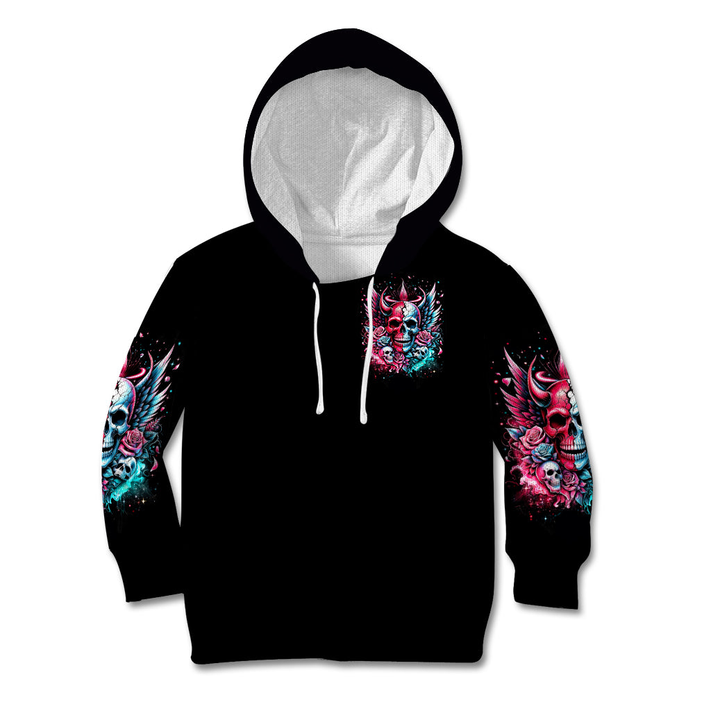 Couple Skull Kid Hoodie She Was And Angel Craving Chaos Demon Seeking Peace