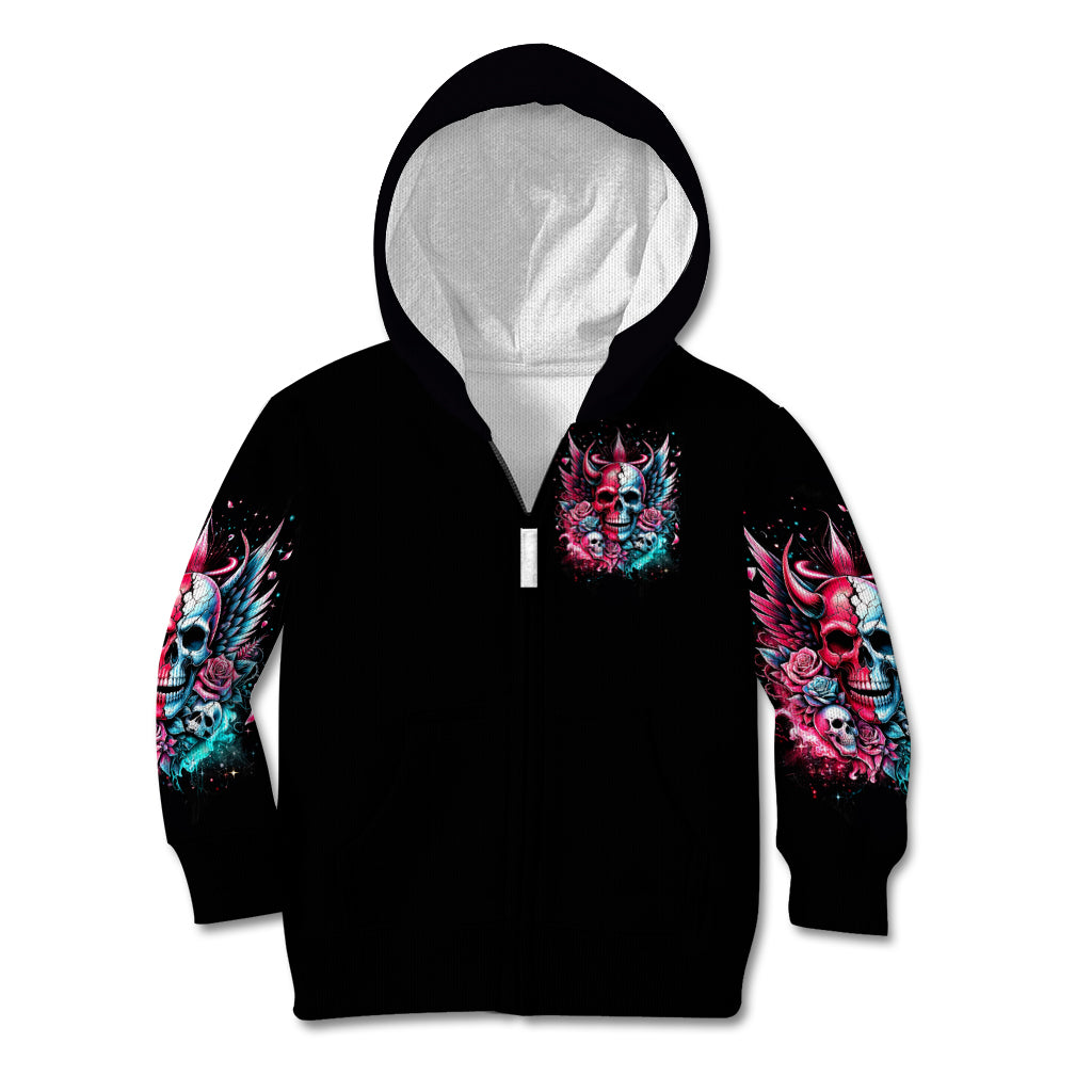 Couple Skull Kid Hoodie She Was And Angel Craving Chaos Demon Seeking Peace