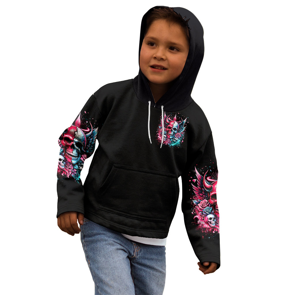 Couple Skull Kid Hoodie She Was And Angel Craving Chaos Demon Seeking Peace