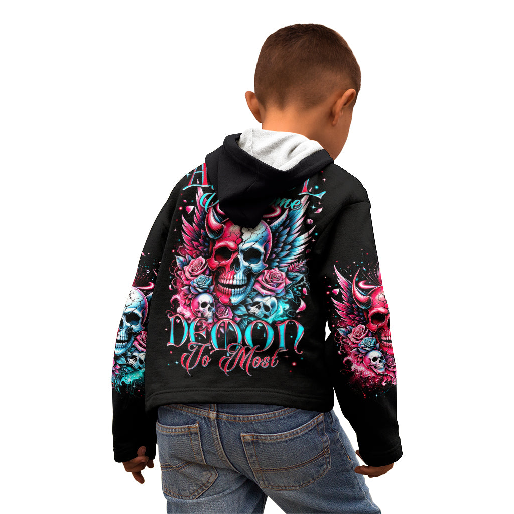 Couple Skull Kid Hoodie She Was And Angel Craving Chaos Demon Seeking Peace