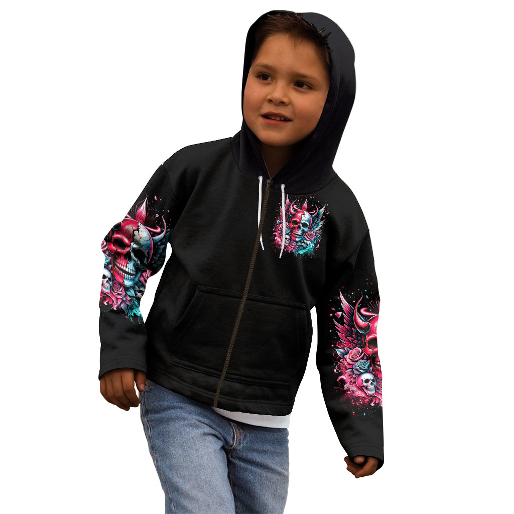 Couple Skull Kid Hoodie She Was And Angel Craving Chaos Demon Seeking Peace