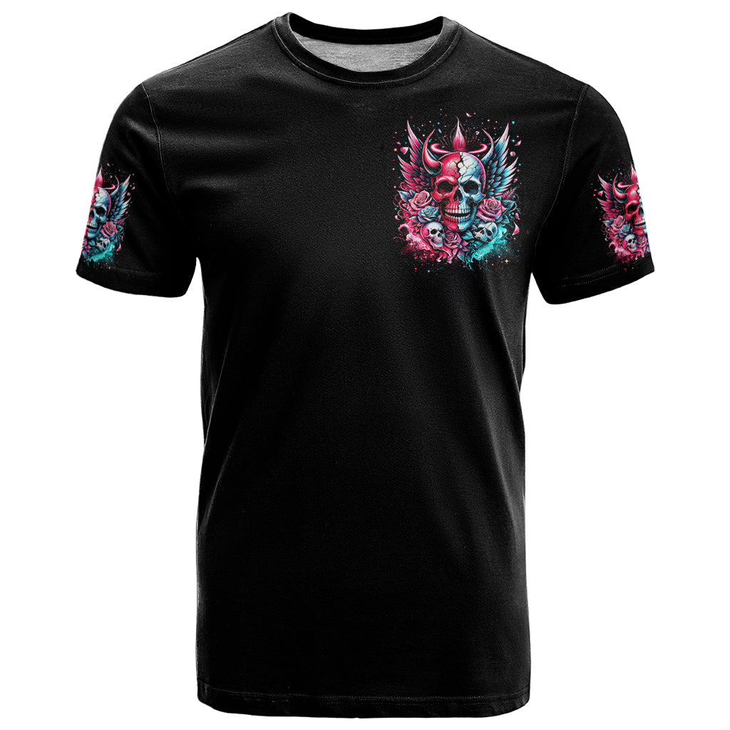 Couple Skull T Shirt She Was And Angel Craving Chaos Demon Seeking Peace