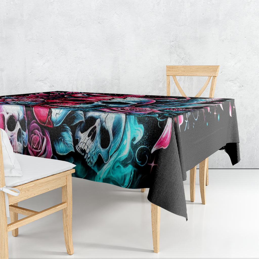 Couple Skull Tablecloth She Was And Angel Craving Chaos Demon Seeking Peace