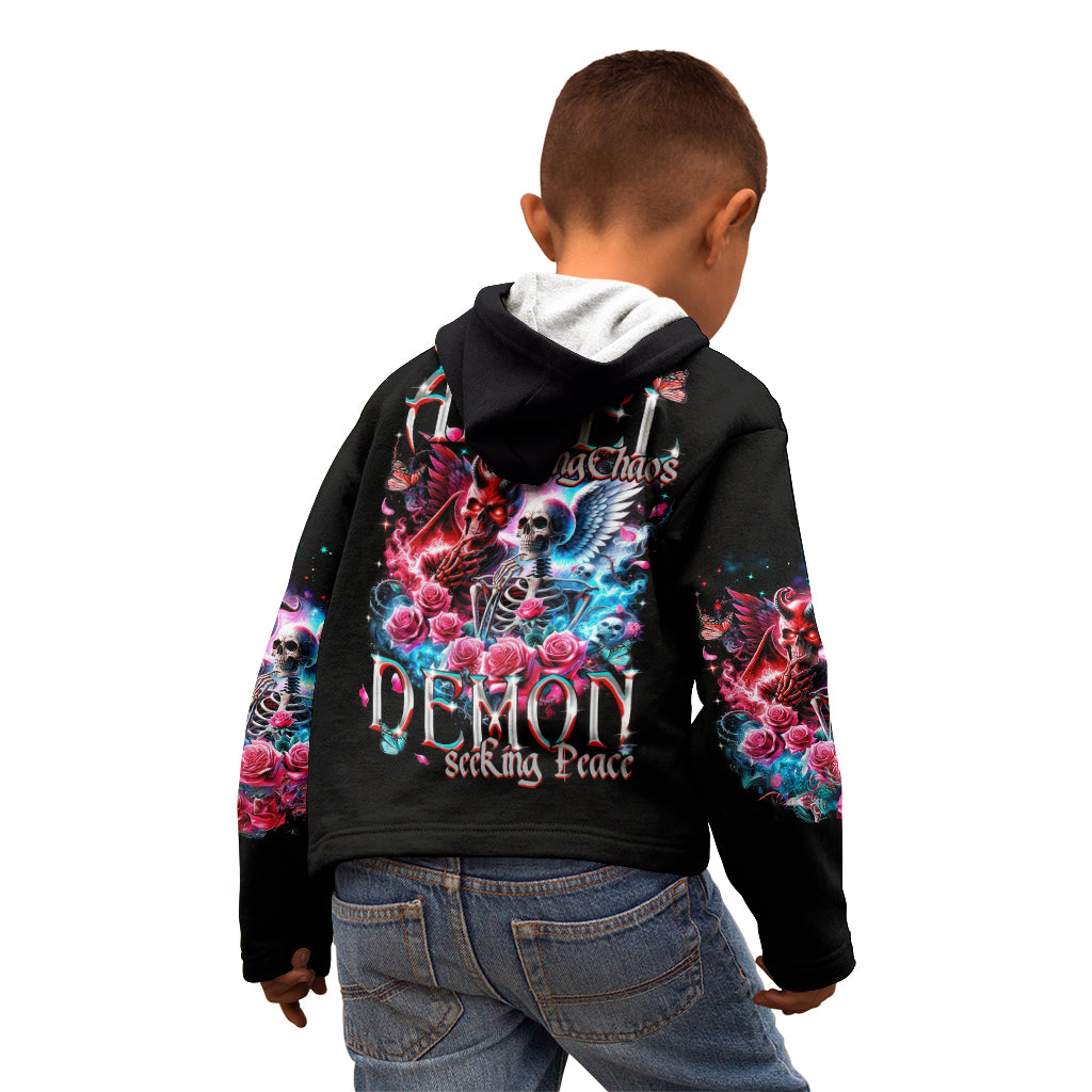 Flame Skull Kid Hoodie I'm Not Anti Social I'm Just Not User Friendly