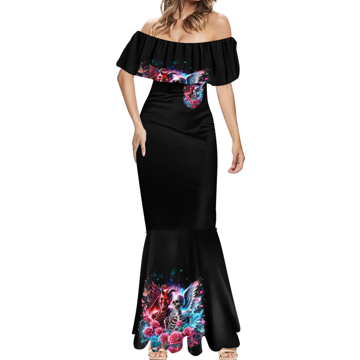 Flame Skull Mermaid Dress I'm Not Anti Social I'm Just Not User Friendly