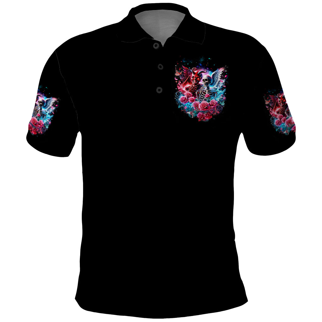 Flame Skull Polo Shirt I'm Not Anti Social I'm Just Not User Friendly