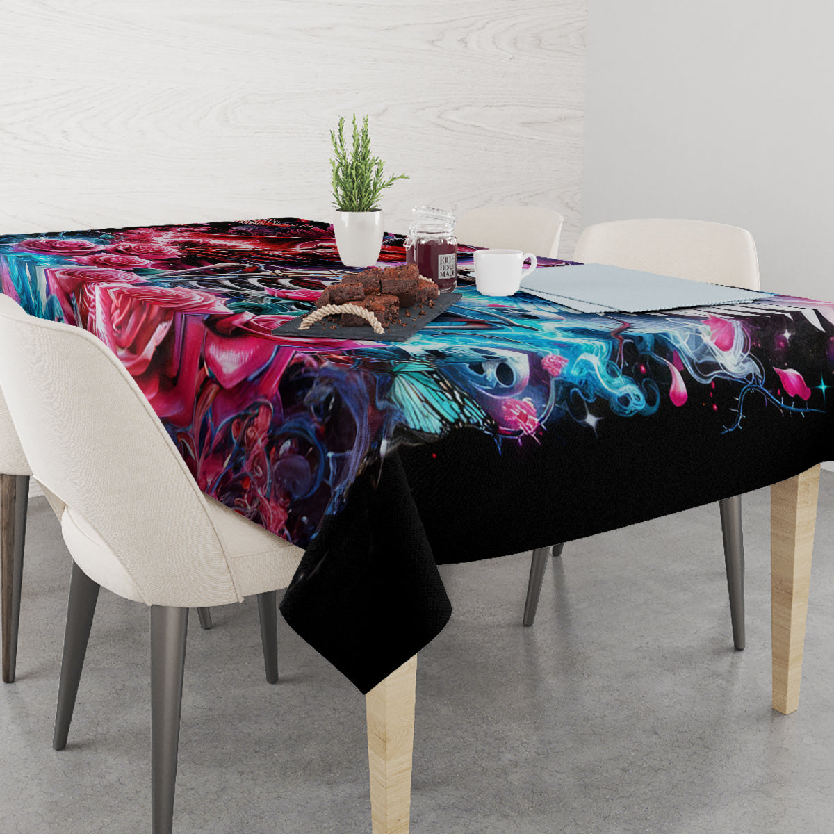 Flame Skull Tablecloth I'm Not Anti Social I'm Just Not User Friendly