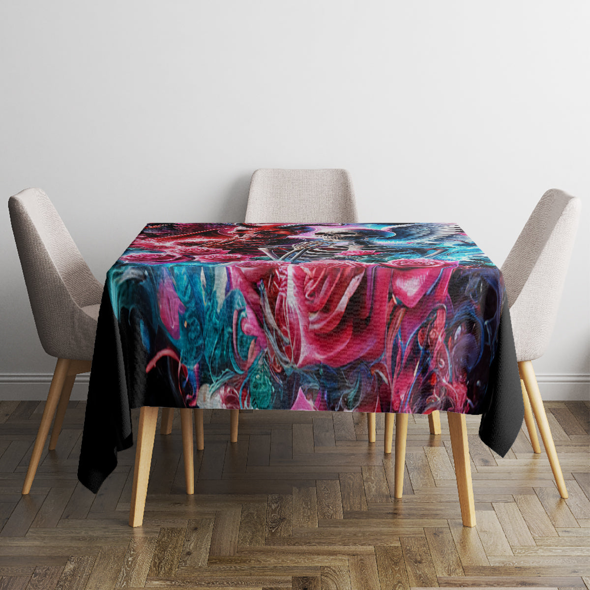Flame Skull Tablecloth I'm Not Anti Social I'm Just Not User Friendly