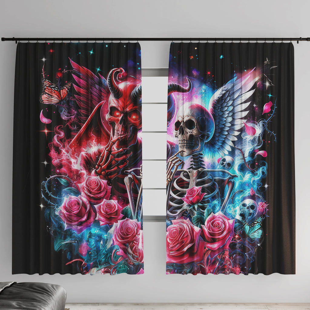 Flame Skull Window Curtain I'm Not Anti Social I'm Just Not User Friendly