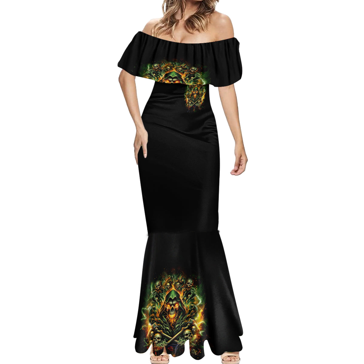 Rose Skull Mermaid Dress Don't Try Figure Me out