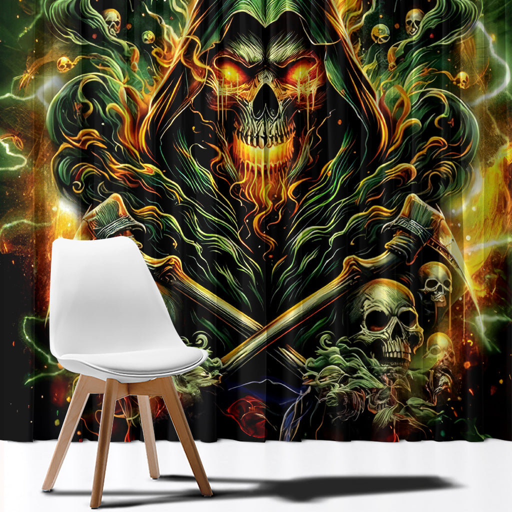 Rose Skull Window Curtain Don't Try Figure Me out