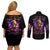 Irish Skull Couples Matching Off Shoulder Short Dress and Long Sleeve Button Shirt Good Girl Drinve Wine, Badass Girl Chug Beer