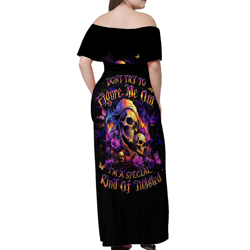 Irish Skull Off Shoulder Maxi Dress Good Girl Drinve Wine, Badass Girl Chug Beer