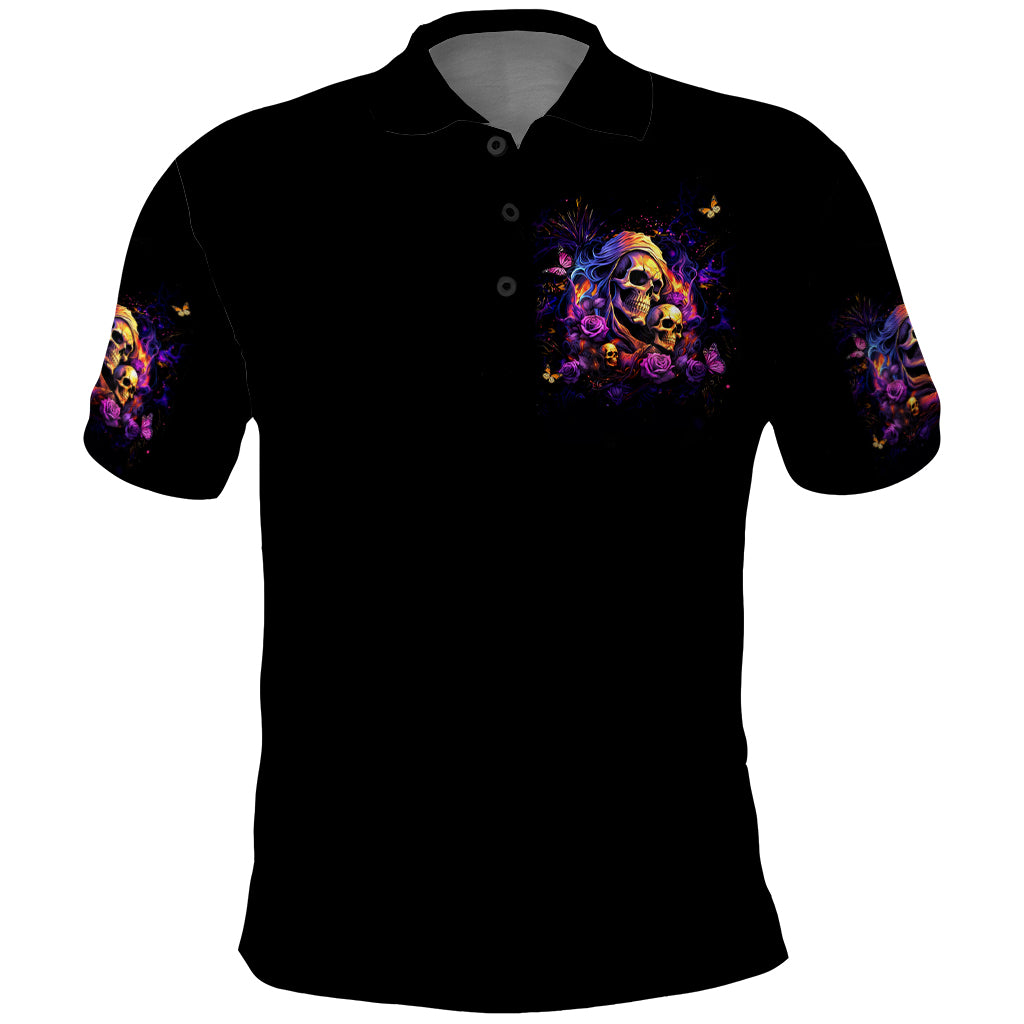 Irish Skull Polo Shirt Good Girl Drinve Wine, Badass Girl Chug Beer