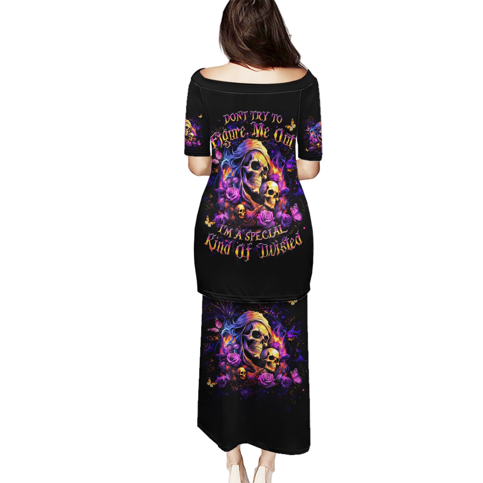 Irish Skull Puletasi Good Girl Drinve Wine, Badass Girl Chug Beer