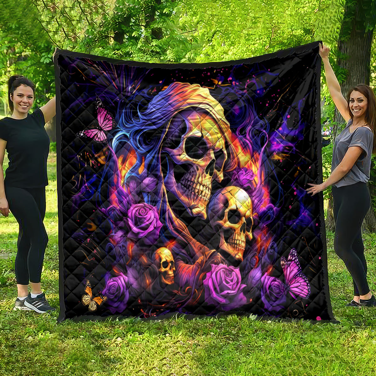 Irish Skull Quilt Good Girl Drinve Wine, Badass Girl Chug Beer