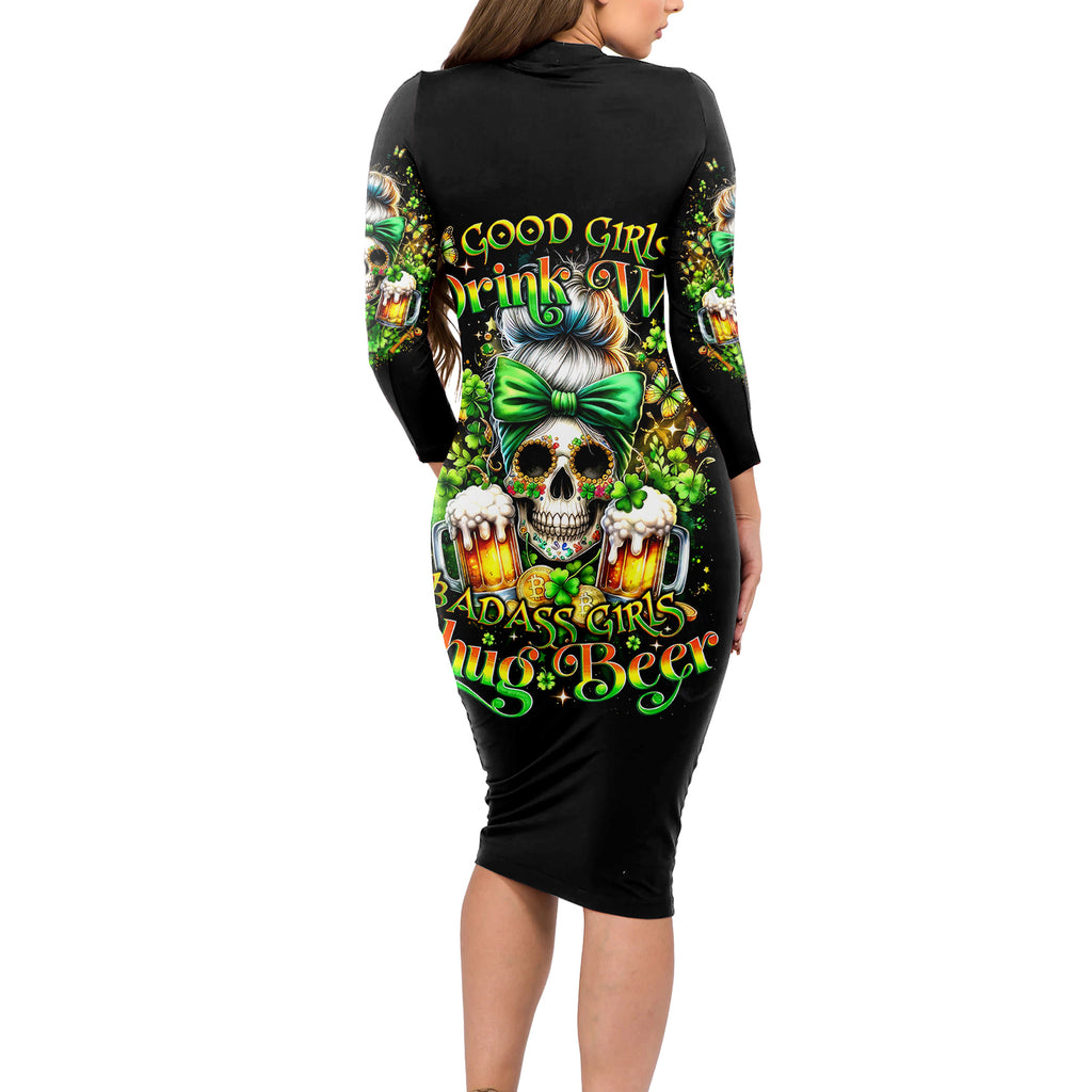 Rose Skull Long Sleeve Bodycon Dress No Matter How Much I Try To Be Fucking Nice