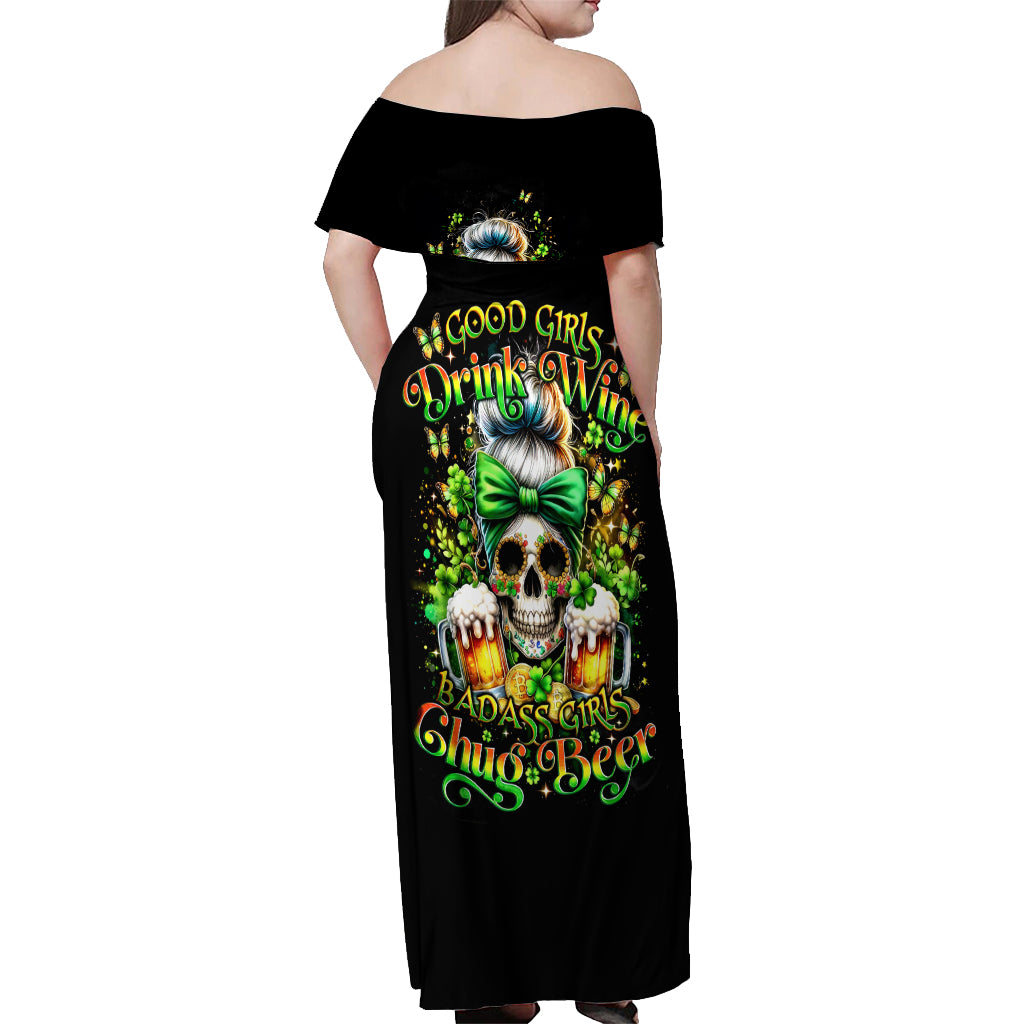 Rose Skull Off Shoulder Maxi Dress No Matter How Much I Try To Be Fucking Nice